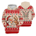 Santa Reindeer Christmas Golf Shirt, Mens Golf Apparel, Mens Holiday Golf Shirts