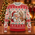 Ugly Christmas Sweater Santa Reindeer, Christmas Golf Gift, Holiday Party Sweater
