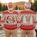 Ugly Christmas Sweater Santa Reindeer, Christmas Golf Gift, Holiday Party Sweater