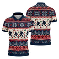 Bigfoot Santa Christmas Golf Shirt, Mens Golf Clothing, Mens Holiday Golf Shirts