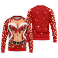 Glitter Santa Bra Fur Trim Christmas Golf Shirt, Mens Golf Shirts, Mens Golf Apparel