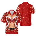 Glitter Santa Bra Fur Trim Christmas Golf Shirt, Mens Golf Shirts, Mens Golf Apparel