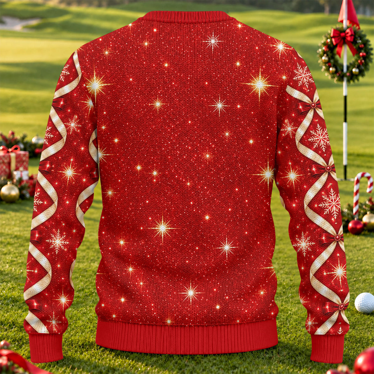 Glitter Santa Bra Fur Trim Ugly Christmas Sweater, Golf Lover Gifts, Funny Xmas Gift