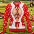 Ribbon Bells Busty Santa Ugly Christmas Sweater, Ugly Sweater Party, Golf Lover Gifts