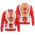Ribbon Bells Busty Santa Christmas Golf Shirt, Mens Golf Polo, Funny Mens Golf Shirts