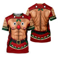 Reindeer Hairy Chest Abs Christmas Golf Shirt, Golf Shirts For Men, Mens Golf Shirts