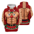 Reindeer Hairy Chest Abs Christmas Golf Shirt, Womens Golf Tops, Golf Gifts For Women