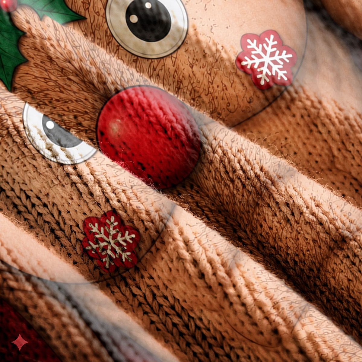 Reindeer Hairy Chest Abs Ugly Christmas Sweater, Christmas Gifts, Christmas Golf Gift