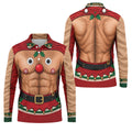 Reindeer Hairy Chest Abs Christmas Golf Shirt, Golf Shirts For Men, Mens Golf Shirts