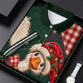 Santa Hat Goose Golfer Christmas Golf Shirt, Mens Golf Shirts, Funny Mens Golf Shirts