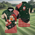Santa Hat Goose Golfer Christmas Golf Shirt, Mens Golf Shirts, Funny Mens Golf Shirts