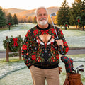 Poinsettia Busty Bells Ugly Christmas Sweater, Holiday Party Sweater, Funny Xmas Gift