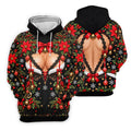 Poinsettia Busty Bells Christmas Golf Shirt, Ladies Golf Shirts, Womens Golf Clothing
