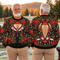 Poinsettia Busty Bells Ugly Christmas Sweater, Holiday Party Sweater, Funny Xmas Gift