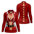 Plaid Bra Santa Suit Christmas Golf Shirt, Ladies Golf Apparel, Golf Shirts For Women