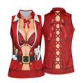 Plaid Bra Santa Suit Christmas Golf Shirt, Ladies Golf Apparel, Golf Shirts For Women