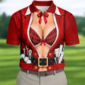 Plaid Bra Santa Suit Christmas Golf Shirt, Golf Gifts For Men, Mens Golf Clothing