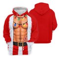 Santa Abs Lights Candy Cane Christmas Golf Shirt, Womens Golf Tops, Ladies Golf Tops