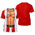 Santa Abs Lights Candy Cane Christmas Golf Shirt, Womens Golf Tops, Ladies Golf Tops