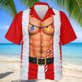 Santa Abs Lights Candy Cane Christmas Golf Shirt, Mens Golf Polo, Golf Shirts For Men