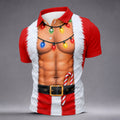 Santa Abs Lights Candy Cane Christmas Golf Shirt, Mens Golf Polo, Golf Shirts For Men