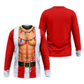 Santa Abs Lights Candy Cane Christmas Golf Shirt, Mens Golf Polo, Golf Shirts For Men