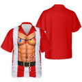 Santa Abs Lights Candy Cane Christmas Golf Shirt, Mens Golf Polo, Golf Shirts For Men
