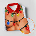 Santa Abs Lights Candy Cane Christmas Golf Shirt, Womens Golf Tops, Ladies Golf Tops