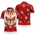 Jeweled Glitter Bra Christmas Golf Shirt, Golf Polo For Men, Mens Holiday Golf Shirts