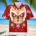 Jeweled Glitter Bra Christmas Golf Shirt, Golf Polo For Men, Mens Holiday Golf Shirts