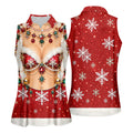 Jeweled Glitter Bra Christmas Golf Shirt, Womens Golf Apparel, Golf Shirts For Women