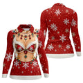 Jeweled Glitter Bra Christmas Golf Shirt, Womens Golf Apparel, Golf Shirts For Women