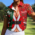 Nice Naughty Busty Santa Christmas Golf Shirt, Womens Golf Tops, Womens Golf Apparel