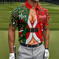 Nice Naughty Busty Santa Christmas Golf Shirt, Golf Polo For Men, Golf Gifts For Men