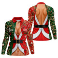 Nice Naughty Busty Santa Christmas Golf Shirt, Womens Golf Tops, Womens Golf Apparel