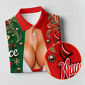 Nice Naughty Busty Santa Christmas Golf Shirt, Womens Golf Tops, Womens Golf Apparel