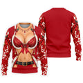 Red Lace Bra Harness Santa Christmas Golf Shirt, Mens Golf Apparel, Golf Polo For Men