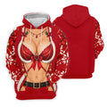 Red Lace Bra Harness Santa Christmas Golf Shirt, Ladies Golf Tops, Womens Golf Shirts