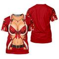 Red Lace Bra Harness Santa Christmas Golf Shirt, Ladies Golf Tops, Womens Golf Shirts
