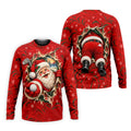 Santa Breaks Through Plaid Christmas Golf Shirt, Golf Gifts For Men, Mens Golf Polo
