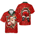 Santa Breaks Through Plaid Christmas Golf Shirt, Golf Gifts For Men, Mens Golf Polo
