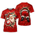 Santa Breaks Through Plaid Christmas Golf Shirt, Womens Golf Shirts, Womens Golf Tops