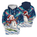 Aurora Snowman Golfer Christmas Golf Shirt, Golf Shirts For Women, Ladies Golf Shirts