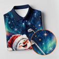 Aurora Snowman Golfer Christmas Golf Shirt, Golf Shirts For Women, Ladies Golf Shirts