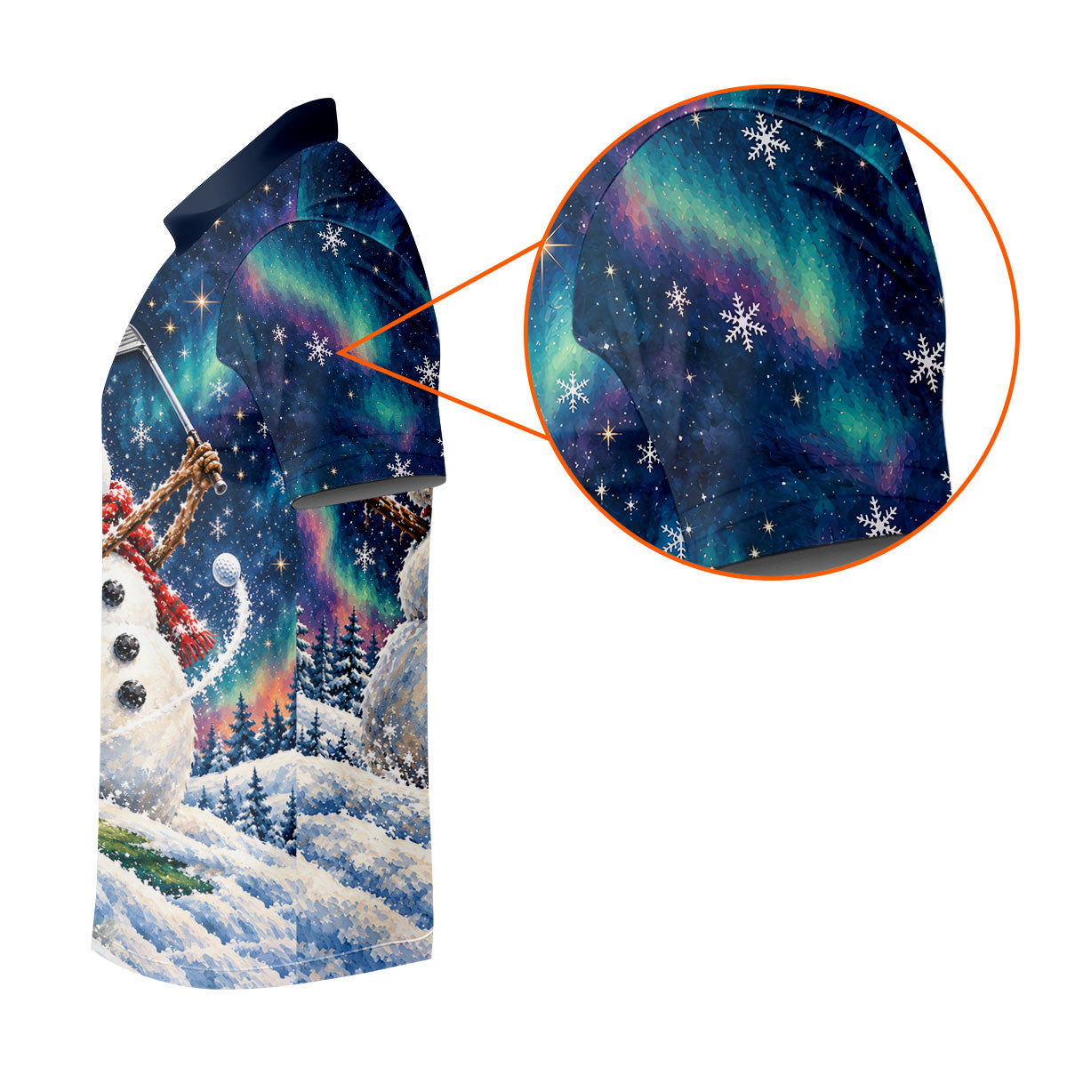 Aurora Snowman Golfer Christmas Golf Shirt, Golf Shirts For Women, Ladies Golf Shirts