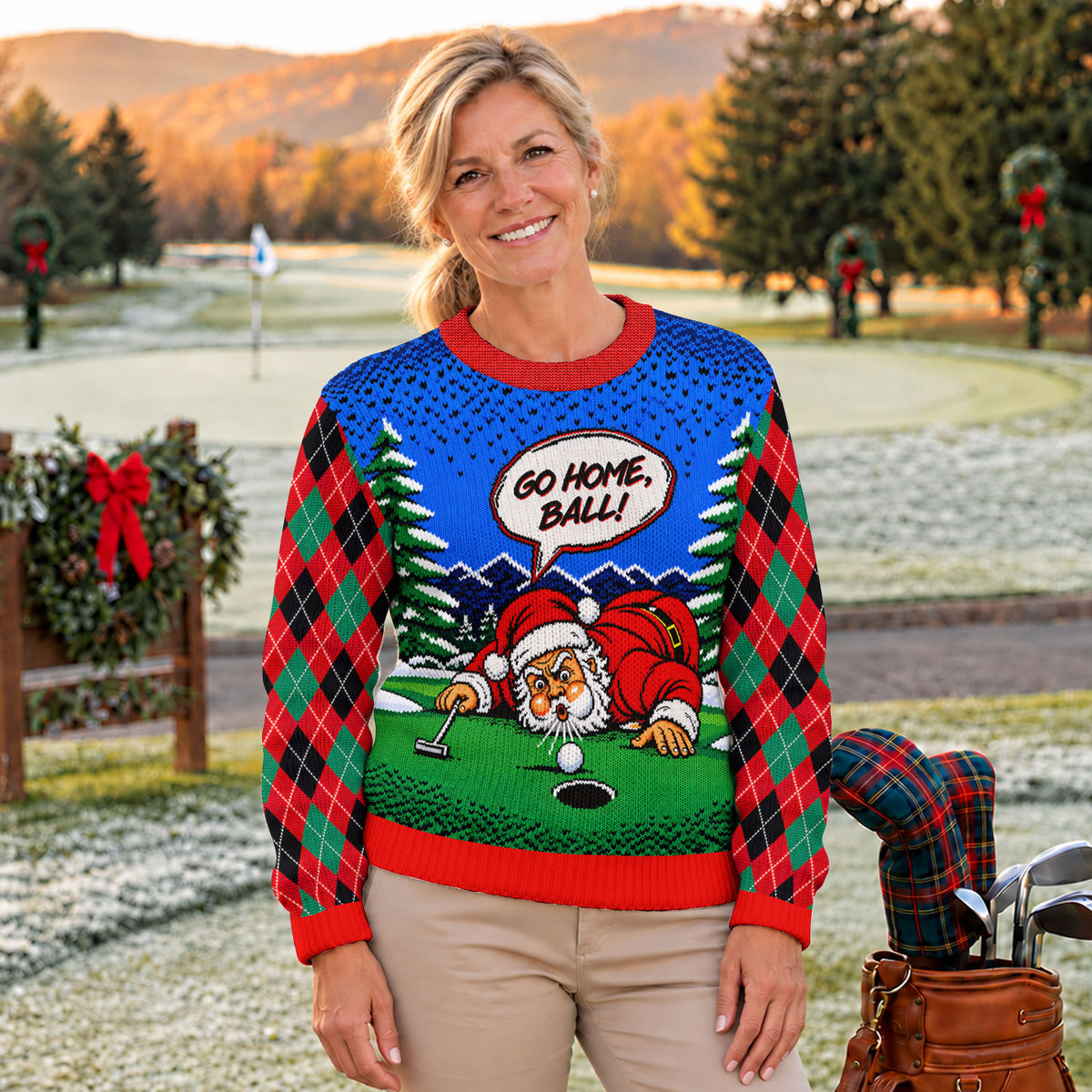 Go Home Ball Santa Putting Ugly Christmas Sweater, Funny Xmas Gift, Christmas Gifts