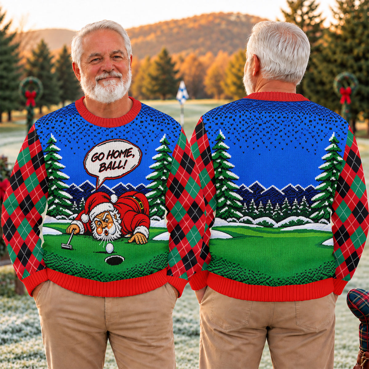 Go Home Ball Santa Putting Ugly Christmas Sweater, Funny Xmas Gift, Christmas Gifts