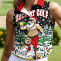Suck At Golf Santa Beer Christmas Golf Shirt, Womens Golf Shirts, Ladies Golf Apparel