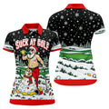 Suck At Golf Santa Beer Christmas Golf Shirt, Womens Golf Shirts, Ladies Golf Apparel