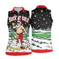Suck At Golf Santa Beer Christmas Golf Shirt, Womens Golf Shirts, Ladies Golf Apparel